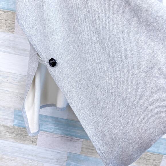 Lilla P Longline Open Front Ruana Sweater Gray Ribbed Knit Womens One Size OS - Picture 3 of 7